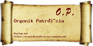 Orgonik Patrícia névjegykártya